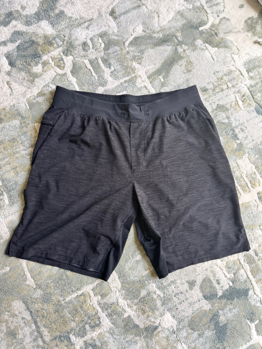 Lululemon License To Train Black/Blue Space Dye Shorts Size XL